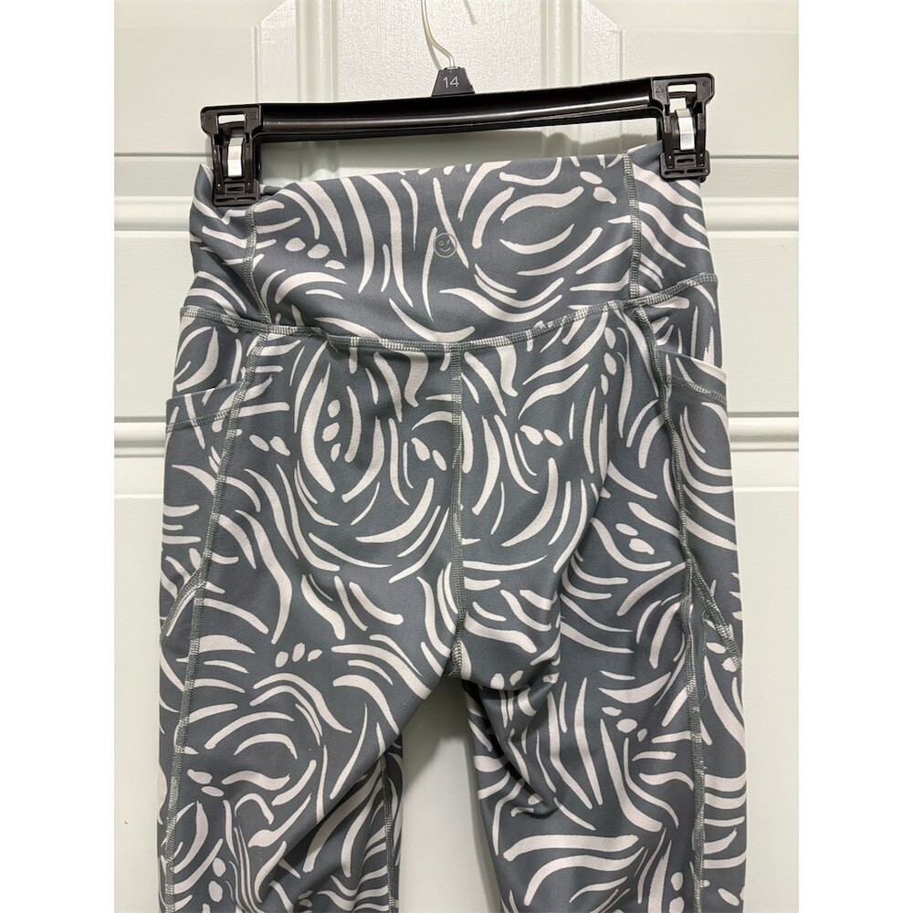 Gilly Hicks Leggings Womens Size S Gray White Abstract Cropped High Rise - Picture 6 of 10